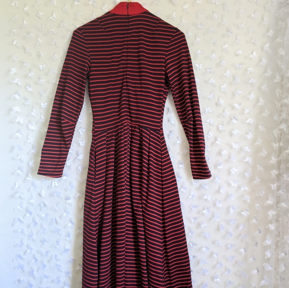 Bettie Page by Tatyana Red Blue Striped Full Dress - Picture 3 of 4